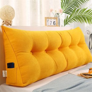 ZZYK Almohada triangular para cabecero, cojín triangular de color sólido, almohada de cuña de soporte de posicionamiento grande para sofá cama con ZZYK Almohada triangular para cabecero, cojín triangular de color sólido, almohada de cuña de soporte de posicionamiento grande para sofá cama con