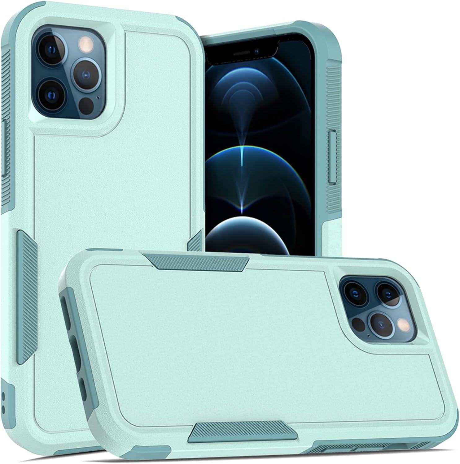 Funda para iPhone 12  iPhone 12 PRO funda protectora de doble capa resistente para teléfono celular, a prueba de golpes, resistente, con protector