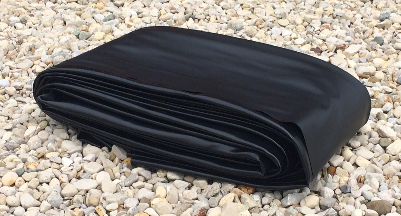 12’x 25′ Estanque Liner20-mil PVC negro para Koi estanques, Arroyos Fuentes y Jardines de agua
