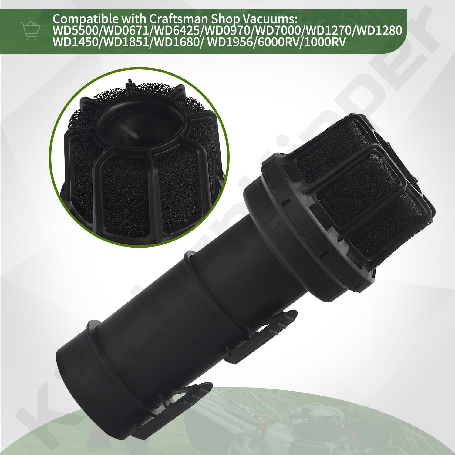 Silenciadordifusor VT2525 y WS25025A de 2.5 pulgadas para aspiradoras Ridgid húmedoseco, se adapta a la mayoría de aspiradoras con un puerto de