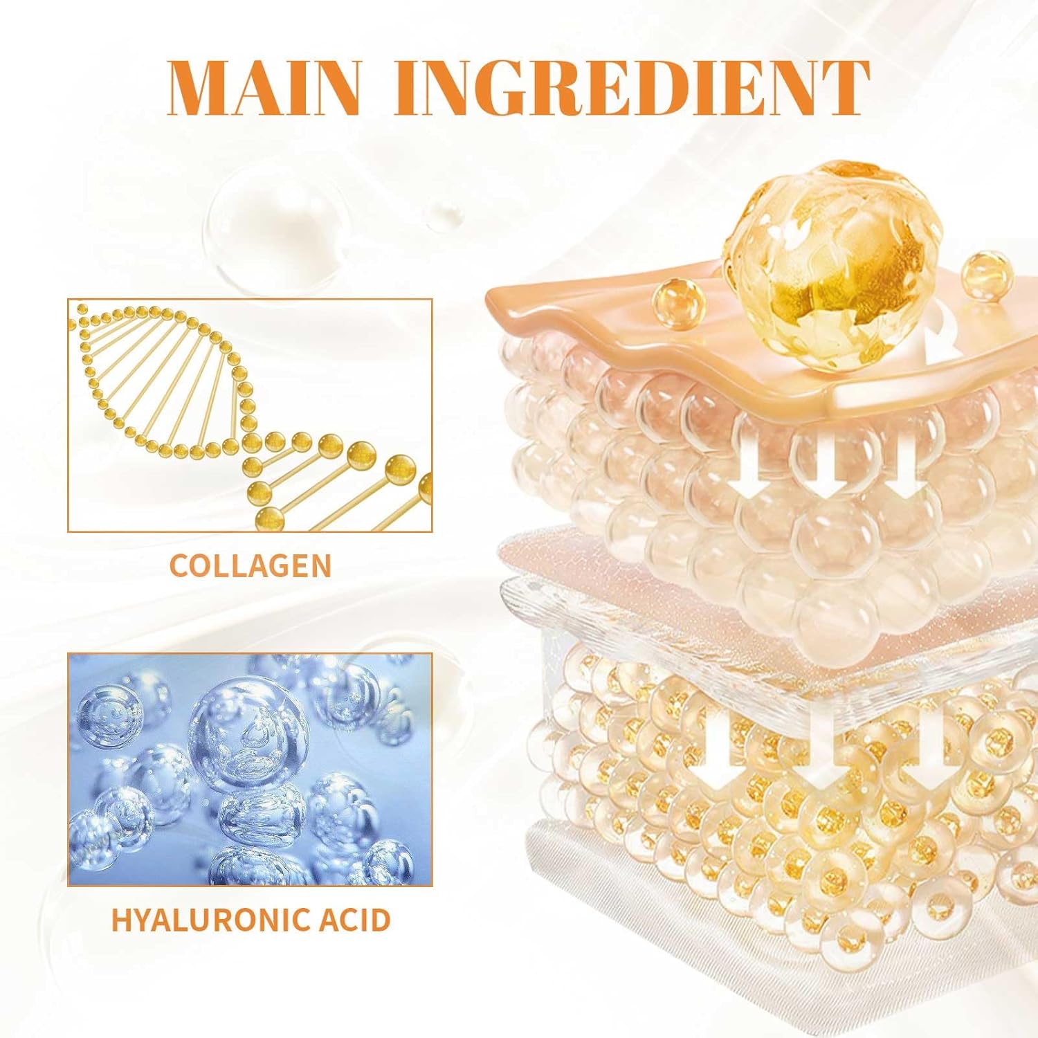 Collagmask – Máscara de película de colágeno, máscara facial de película de colágeno, película soluble en colágeno, levantamiento antiarrugas,