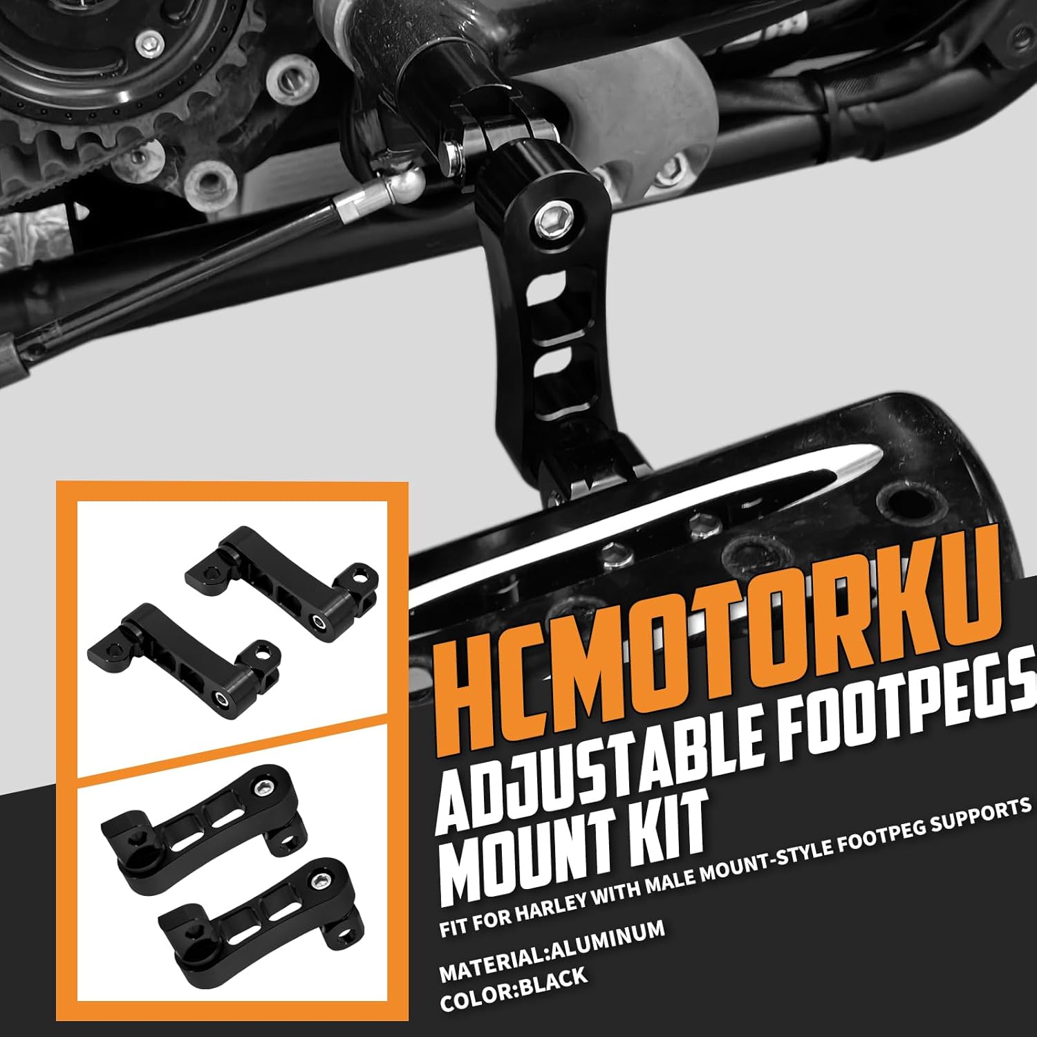 Estriberas ajustables para motocicleta, clavijas de autopista para montaje masculino, abrazadera, abrazadera, soporte para Harley Sportster, Dyna,