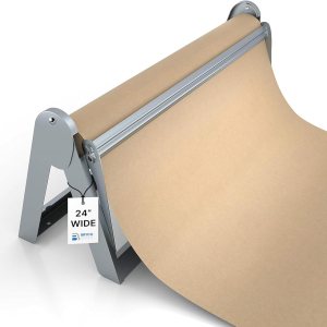 Dispensador y cortador de rollos de papel, soporte de papel largo de 24 pulgadas, gran dispensador de papel de carnicero, cortador de papel de Dispensador y cortador de rollos de papel, soporte de papel largo de 24 pulgadas, gran dispensador de papel de carnicero, cortador de papel de