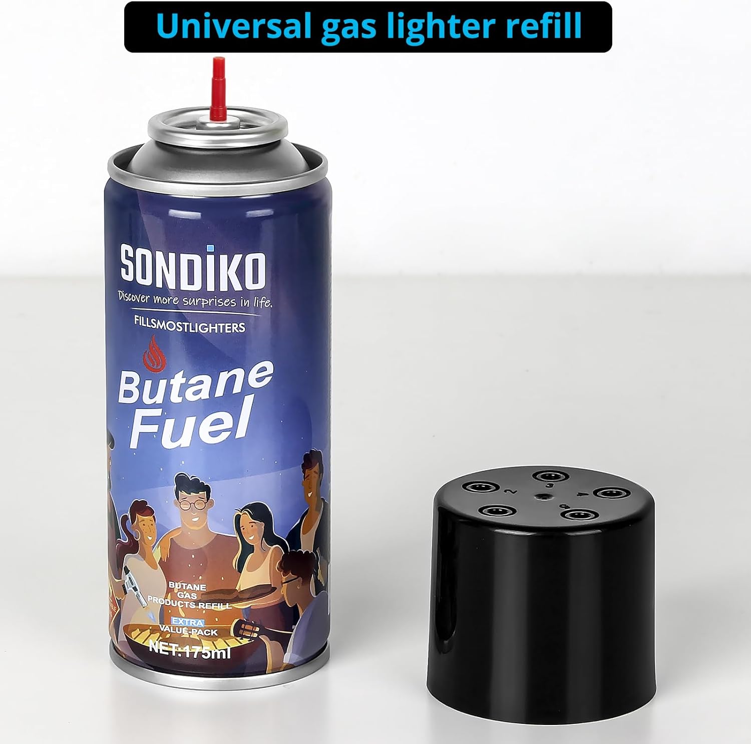 Sondiko Recambio de butano, 5.9 fl oz, repuesto de combustible de butano, recipiente de repuesto de líquido más ligero, repuesto de butano para