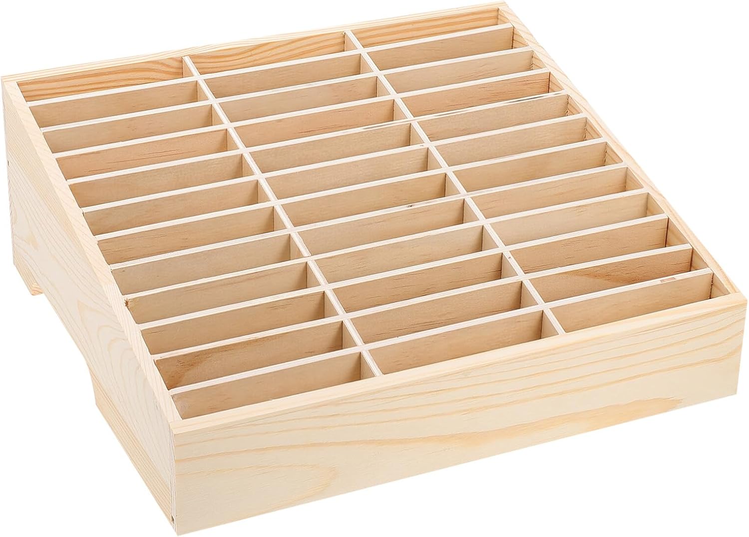 Tofficu Soporte de madera para teléfono celular para aula, caja de almacenamiento de teléfono celular de 36 rejillas, organizador de escritorio para