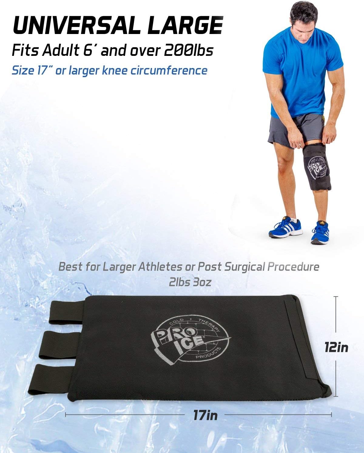 Cold Wrap para rodilla izquierda y derecha, ideal para esguinces de rodilla, hinchazón y artritis – Inserto de bolsa de hielo incluido