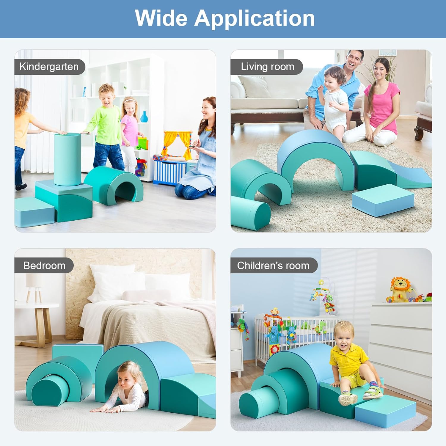 Bloques de escalada de espuma para niños pequeños, 5 piezas de escalada suave para niños, juguetes de escalada para niños pequeños con tobogán