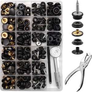 Kit de 274 piezas de tornillos de metal a presión de acero inoxidable de grado marino, botones a presión con punzón de agujero y herramientas de Kit de 274 piezas de tornillos de metal a presión de acero inoxidable de grado marino, botones a presión con punzón de agujero y herramientas de