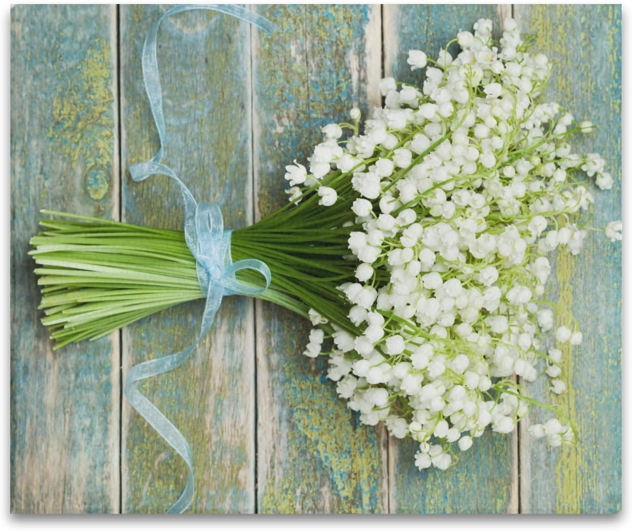 susiyo Lienzo decorativo para pared, 20 x 24 pulgadas, pintura para decoración de pared, ramo de flores, lirio del valle