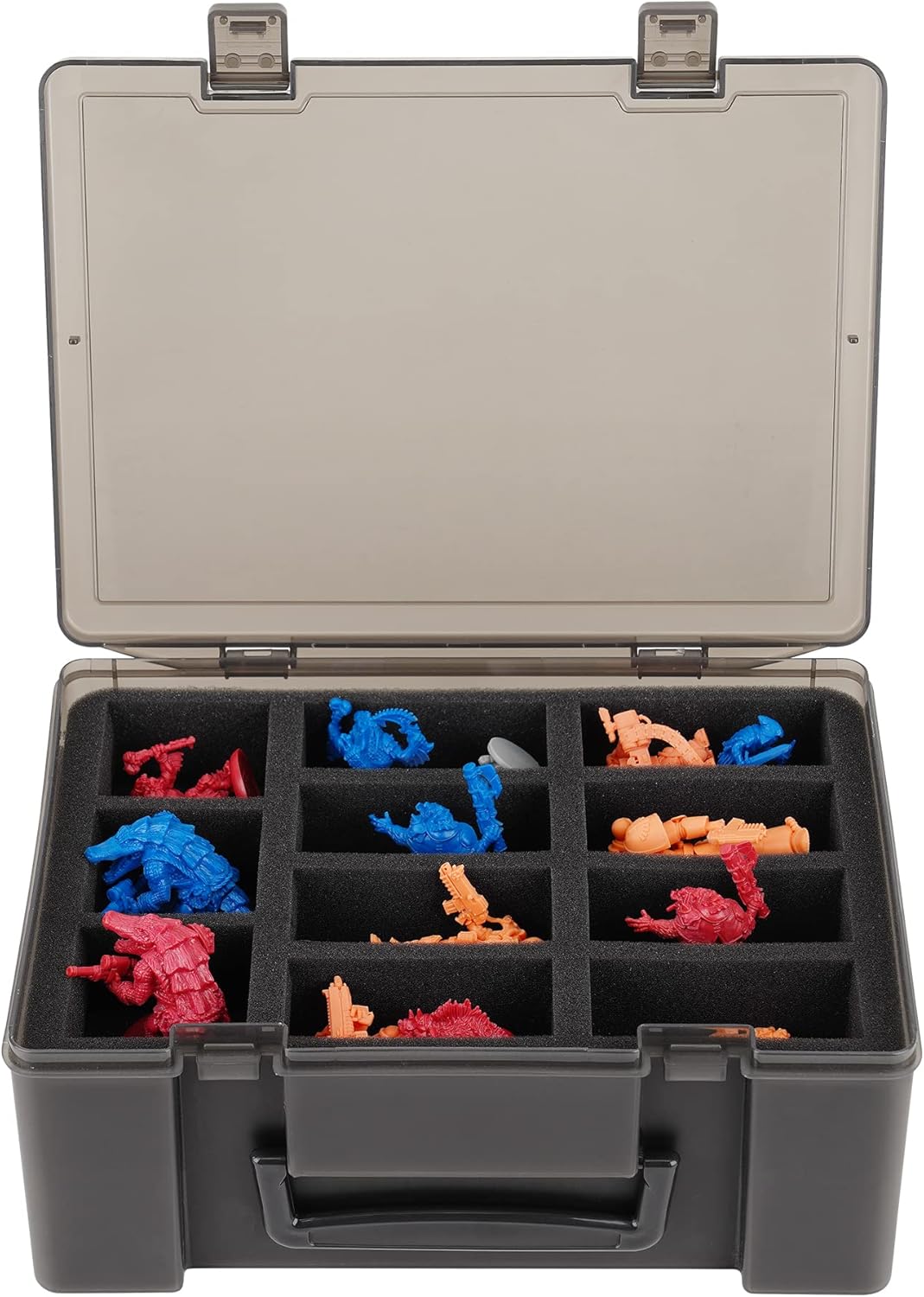 Estuche de transporte resistente de almacenamiento en miniatura, 22 ranuras, funda de transporte en miniatura, compatible con Warhammer 40k,