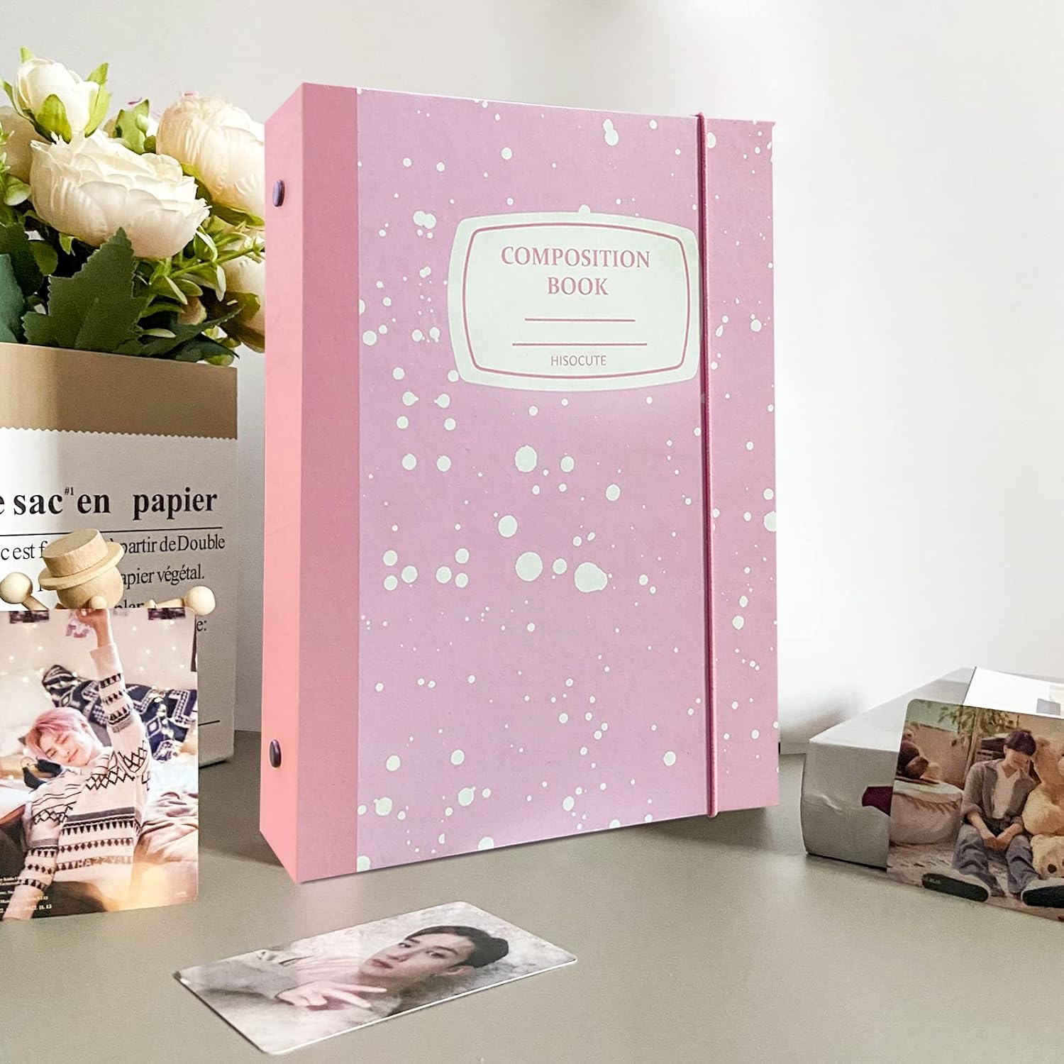 domidomi Carpeta para tarjetas fotográficas A5 Kpop con 6 anillas, soporte para tarjetas fotográficas Kpop, protectores de tarjetas recargables con