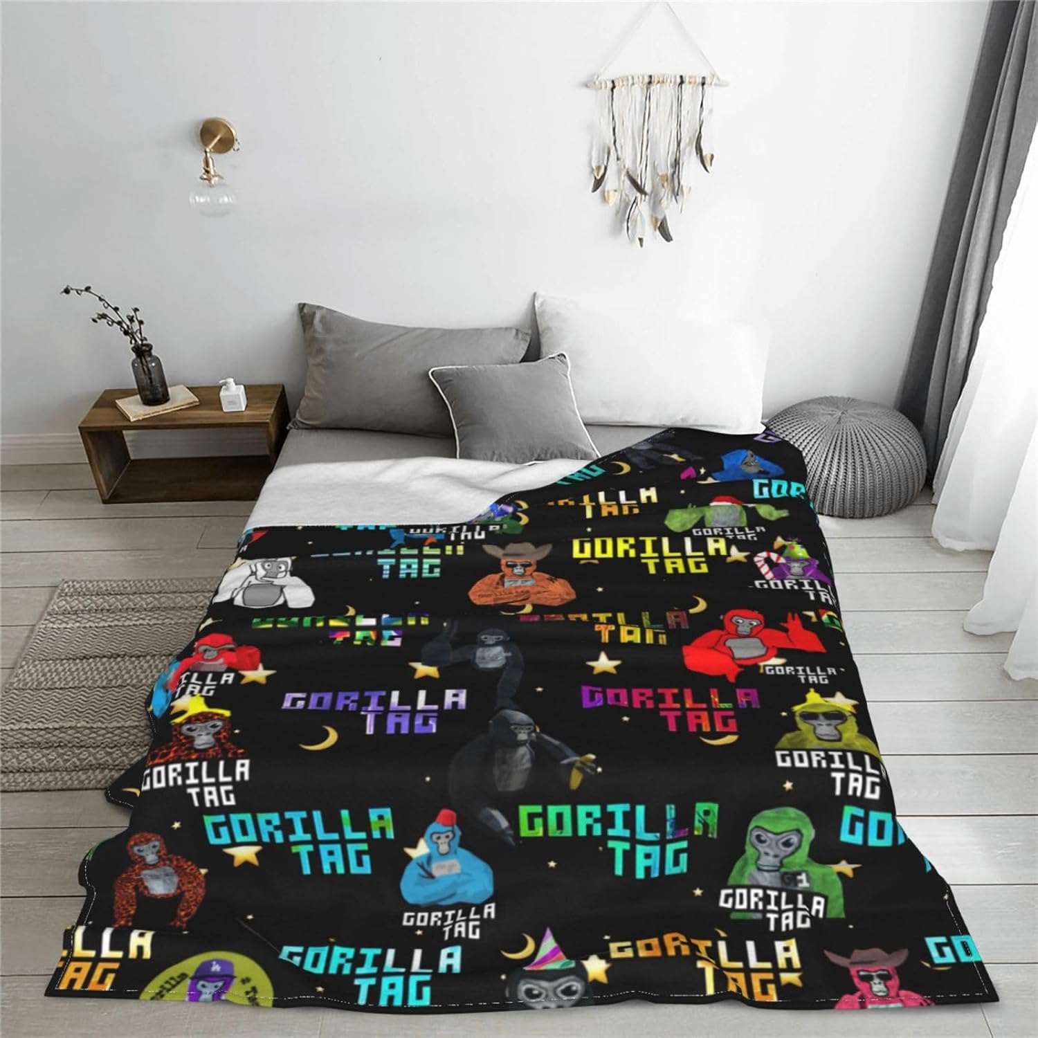 Gorilla Manta cálida y suave de gorila para cama, sofá, decoración de fiesta, juego, regalo de 50 x 40 pulgadas