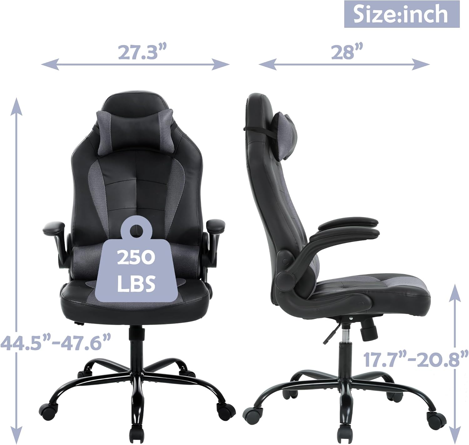 Silla de juegos barata para computadora, silla ergonómica de videojuegos de piel sintética, respaldo alto, silla giratoria de escritorio de oficina