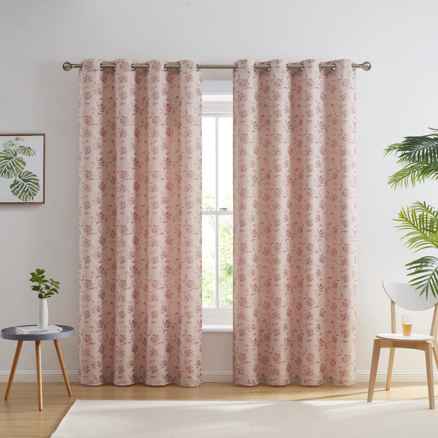 HLC.ME Zoey – Cortinas cortas y gruesas de lino y arpillera para privacidad y privacidad para filtrar la luz y habitación de los niños, 2 paneles