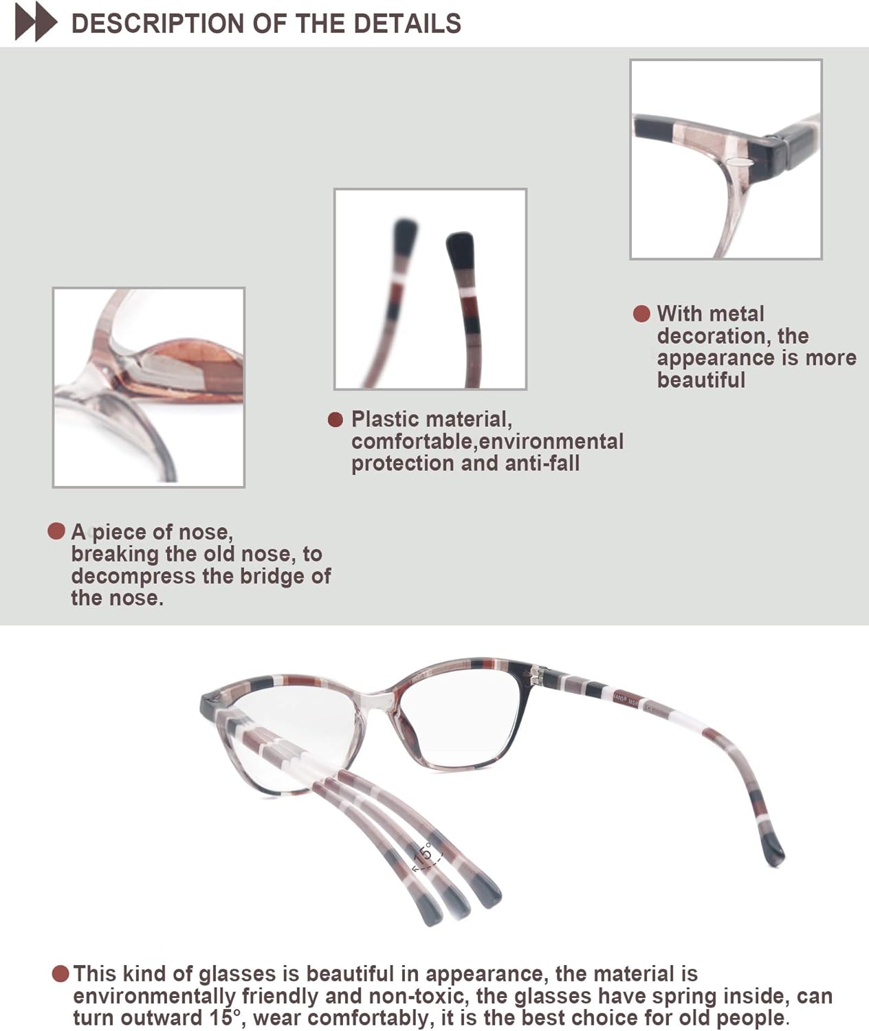 Gafas de lectura para mujer, paquete de 4 unidades, coloridos 2.25 lectores, hermoso patrón de ojos de gato para leer, ligeros, flexibles con