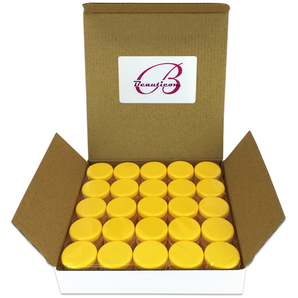 50 tarros redondos de acrílico vacíos de 5 gramos (0.17 oz)  Contenedores de plástico sin BPA para cosméticos, loción, crema, maquillaje, cuentas,