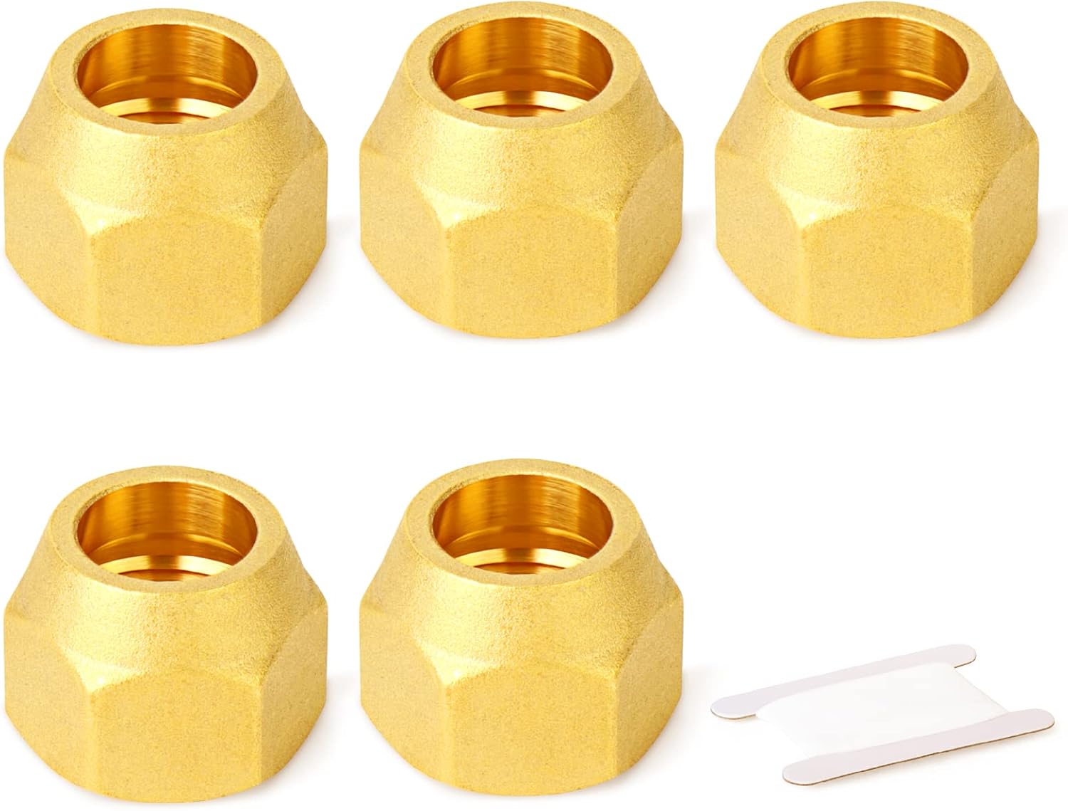 GASHER 10 piezas de latón SAE 45 grados Flare Tube Fitting, 12″ Flare Nut Aire Acondicionado Tubo de cobre Extensión de tubo de cobre a tope Tuerca