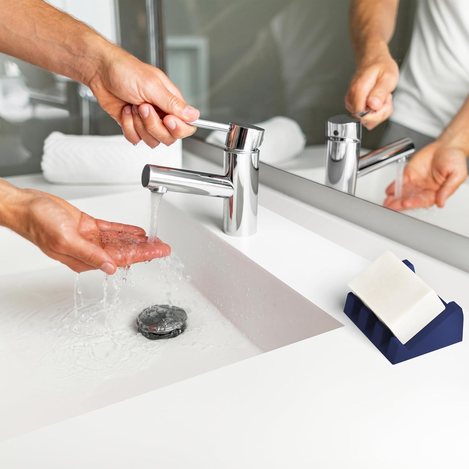 Jabonera de silicona (pendiente de patente de EE. UU.), soporte para jabón autodrenante para ducha, lavabo de baño, bandeja de jabón de secado con