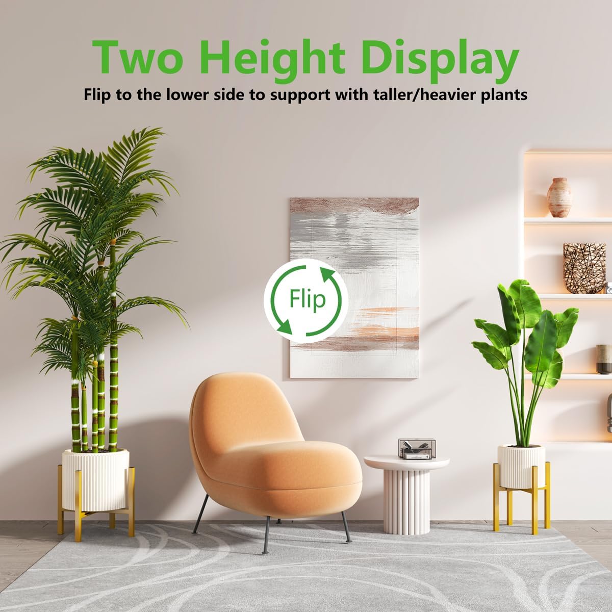 OERGKE Soporte ajustable de metal para plantas de 8 a 12 pulgadas, estante resistente para múltiples plantas, soporte para macetas individuales para
