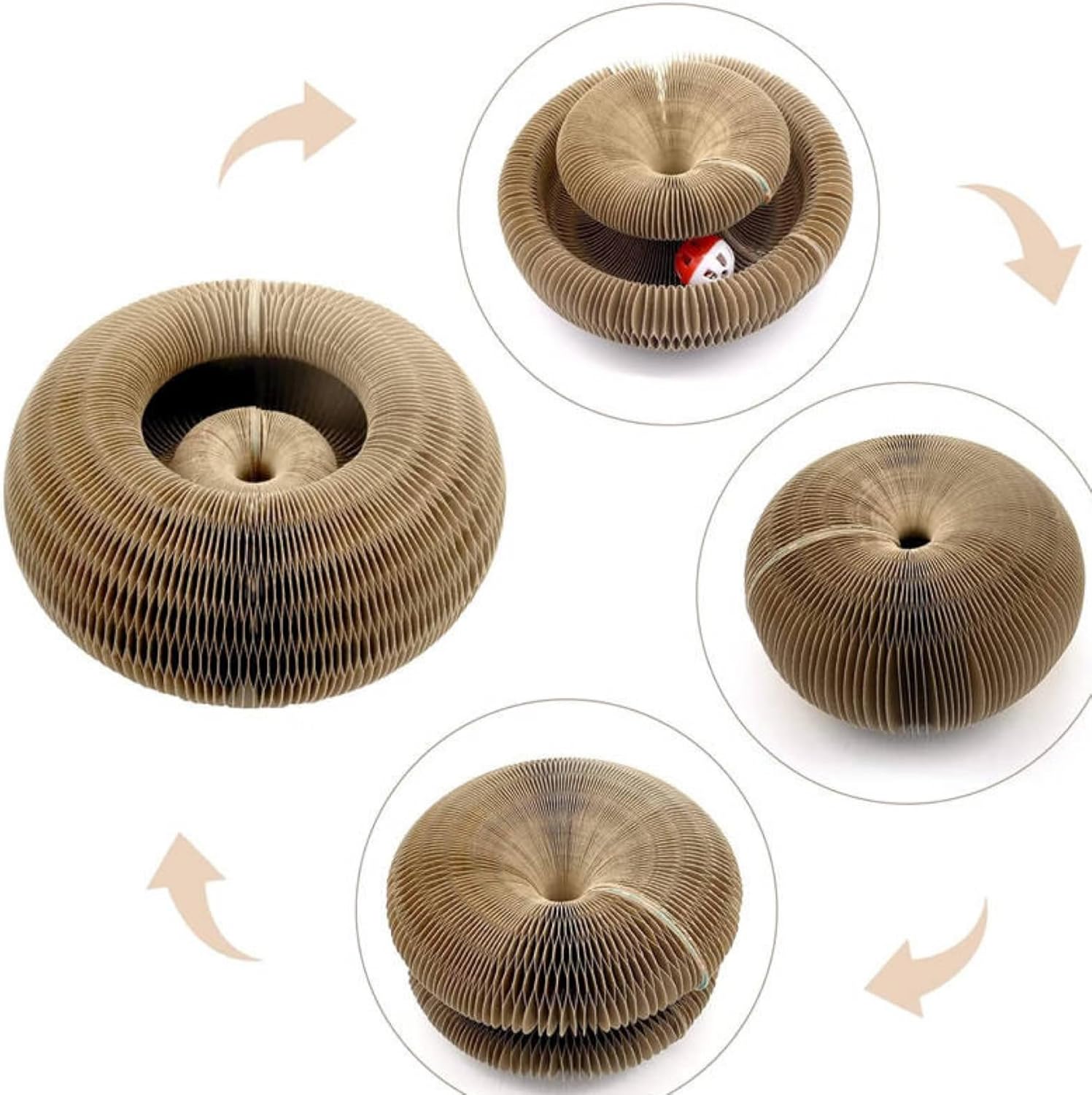 Magic Organ Cat Cordian con bola  Acordeón para Gatos  Juguete para gatos para uso en y al aire libre  Tabla de rascar para gatos  Juguete rascador
