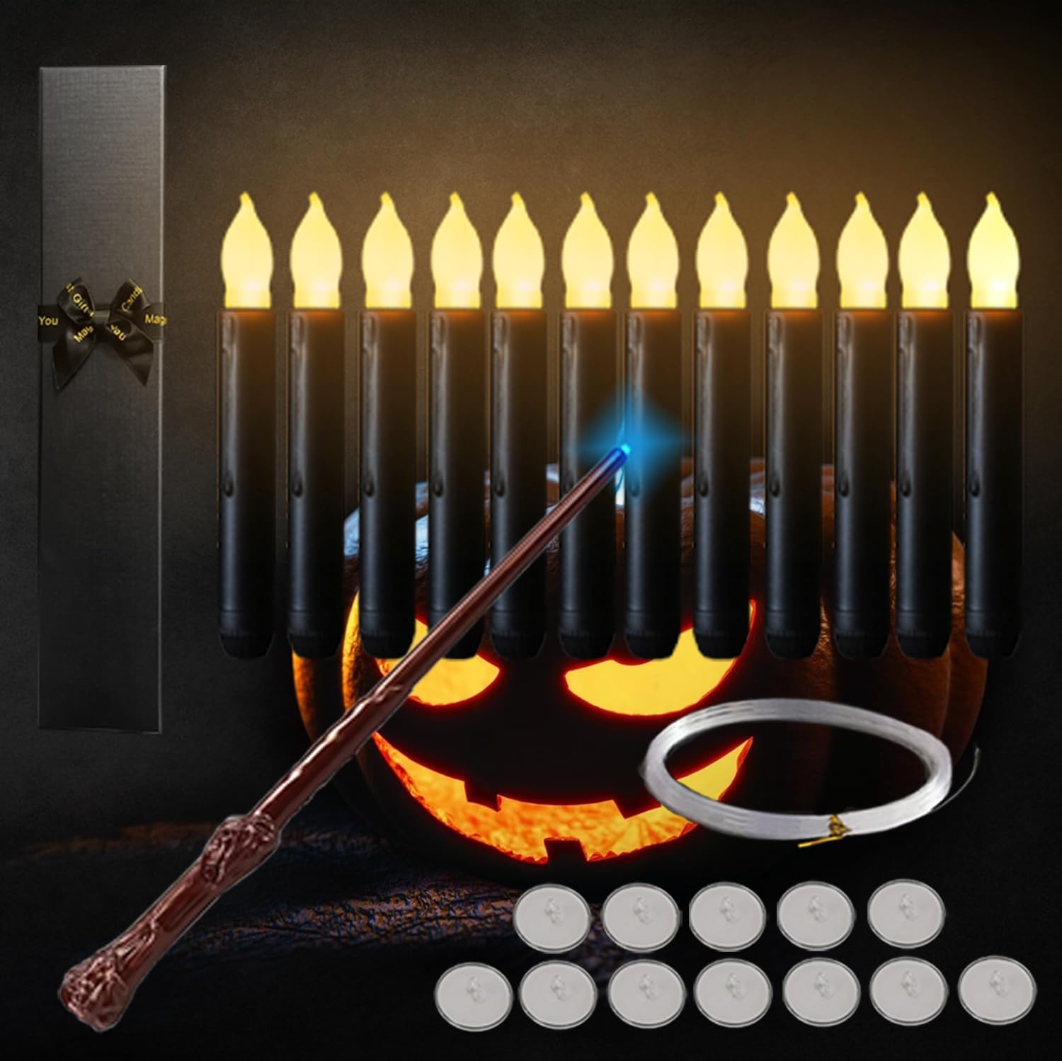 Velas LED sin llama, funciona con pilas, con control remoto y temporizador, vela eléctrica falsa para ventana parpadeante como cera real, vela
