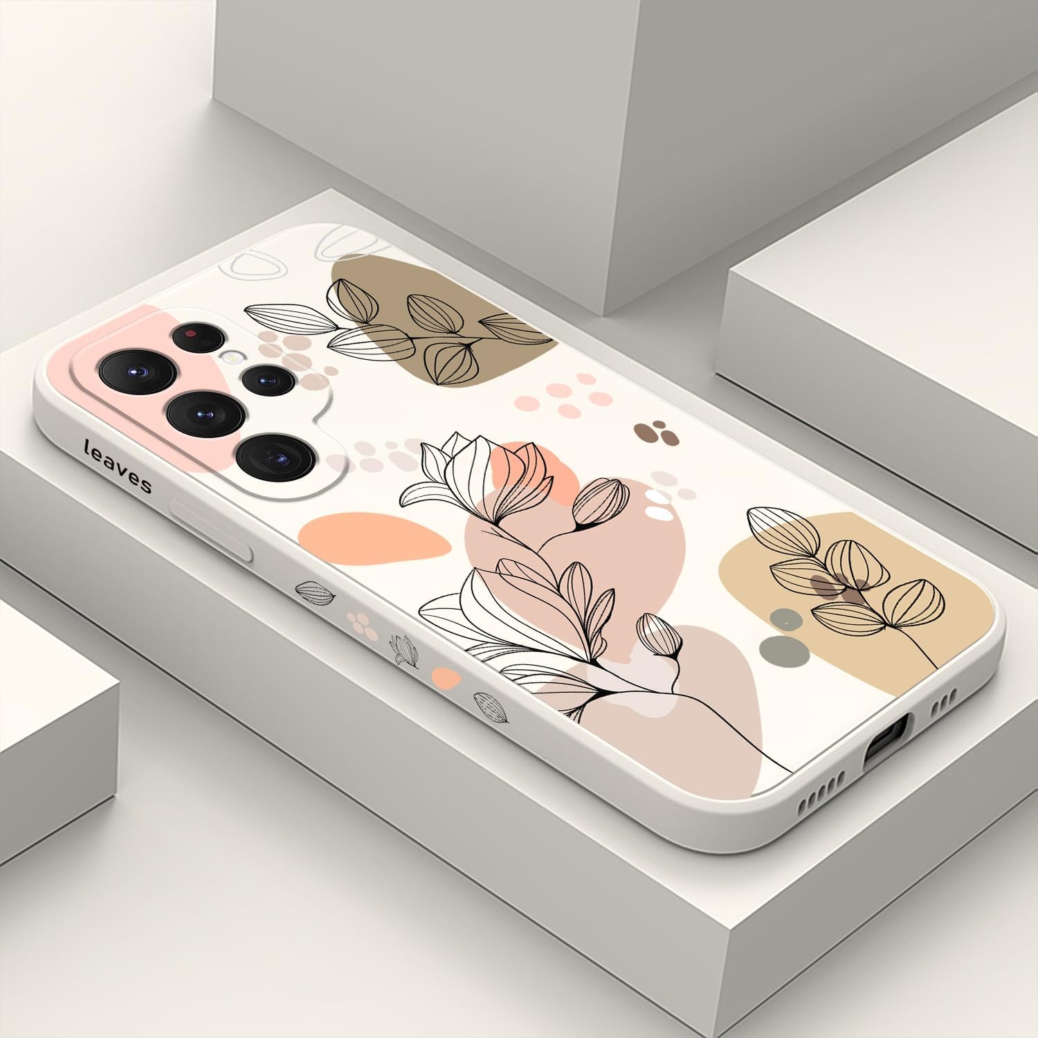 LEECG Funda para Samsung Galaxy S22 Ultra, funda para teléfono S22 Ultra, diseño de flores Morandi de moda, silicona suave, protección contra caídas