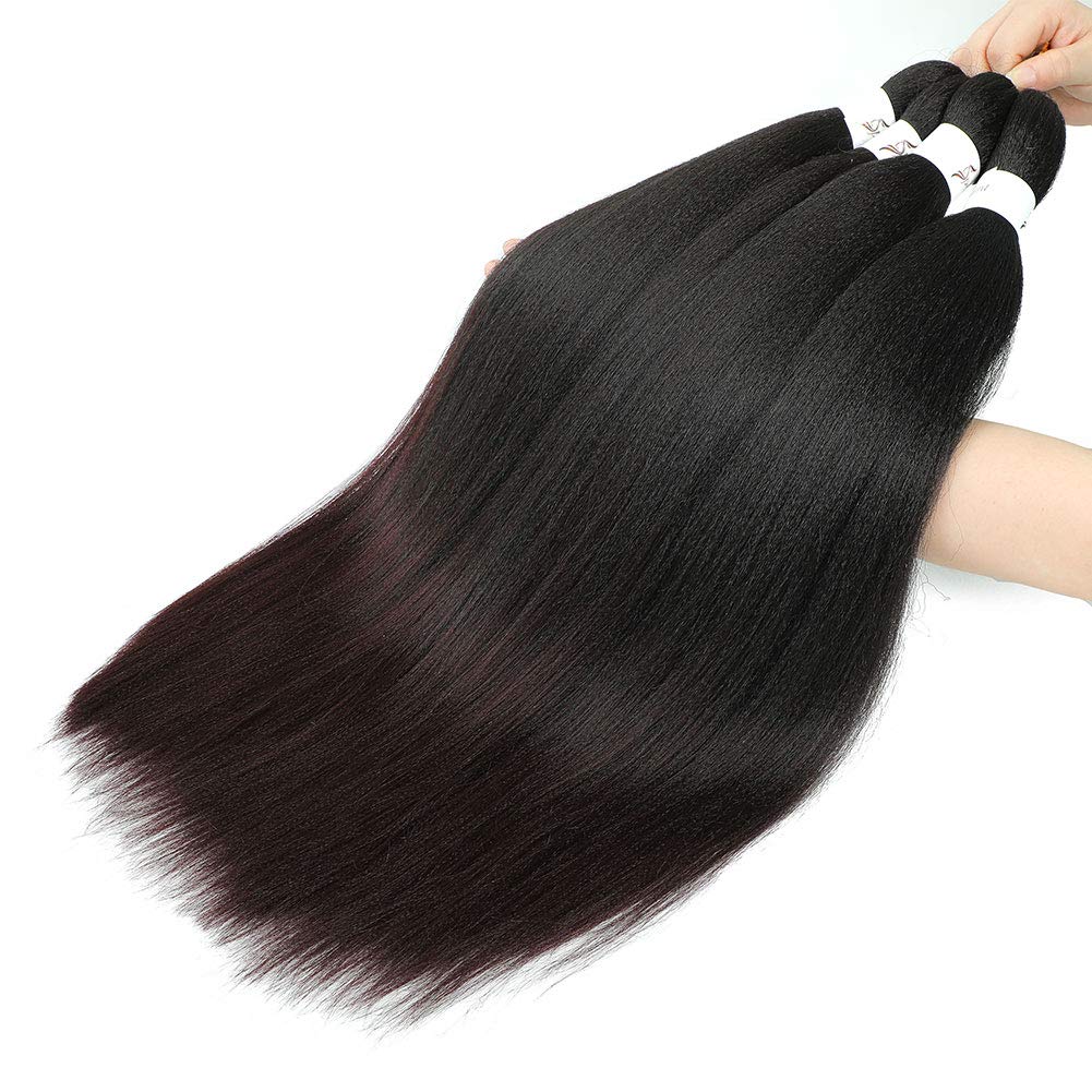 8 paquetes de extensiones de cabello trenzado profesional preestirado de 24 pulgadas, trenzas sintéticas de pelo EZ natural, trenzas de ganchillo de