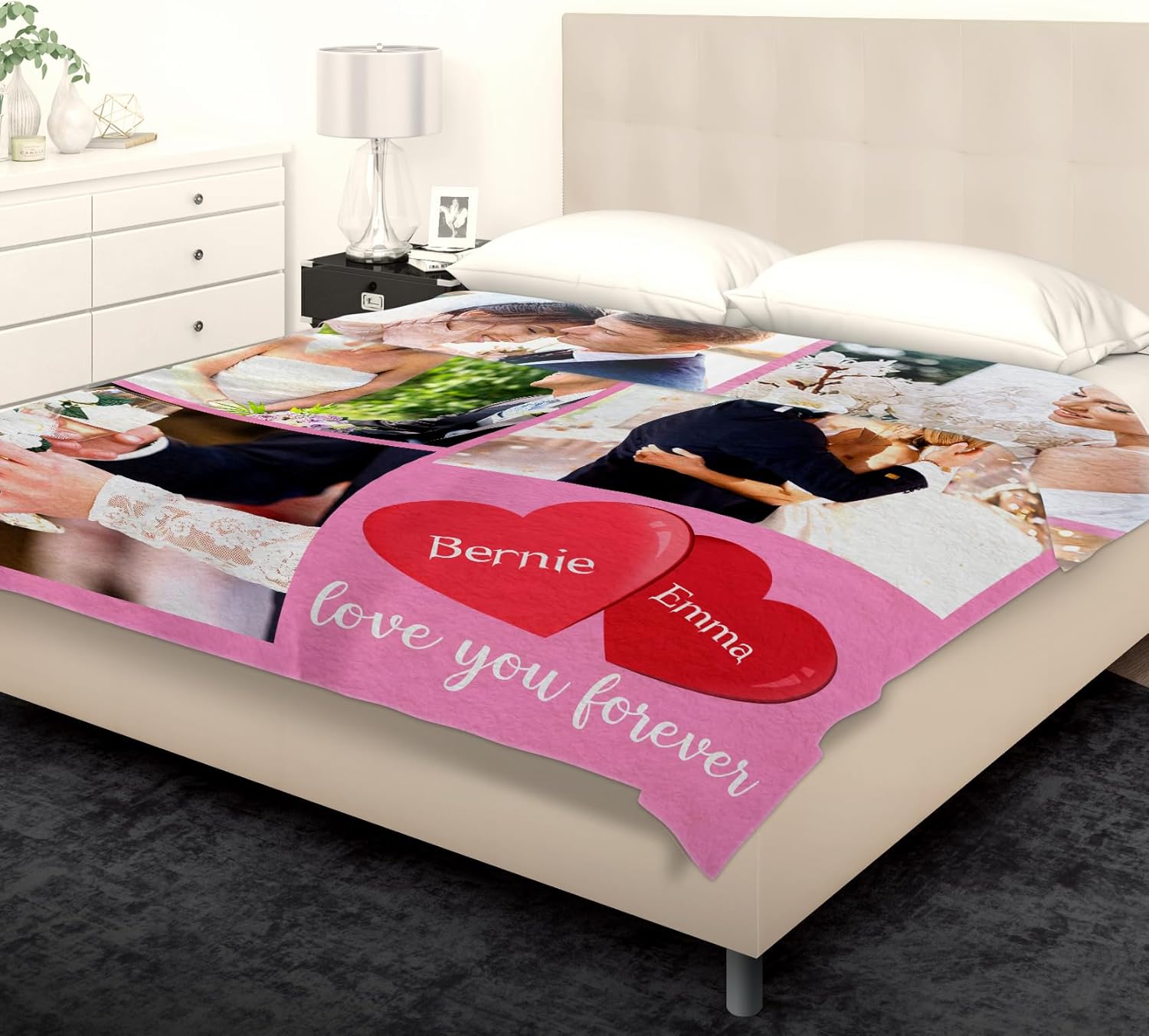 Manta personalizada con fotos, texto, regalos personalizados para parejas, mantas con fotos con mis propias fotos, mantas personalizadas con fotos