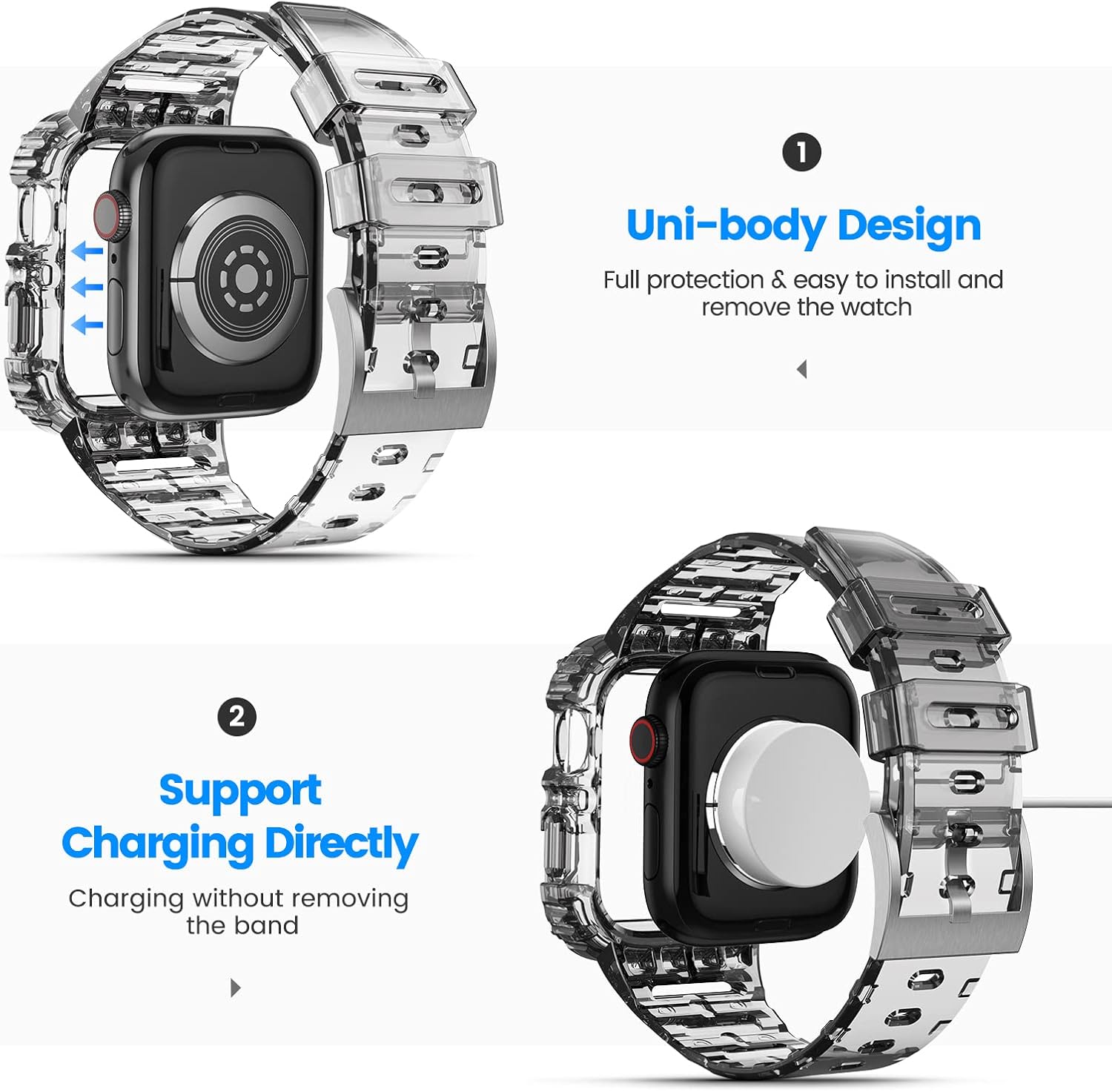 Paquete de 2 correas compatibles con Apple Watch de 1.496 pulgadas, 1.575 pulgadas, 1.614 pulgadas, 1.654 pulgadas, 1.732 pulgadas, 1.772 pulgadas,