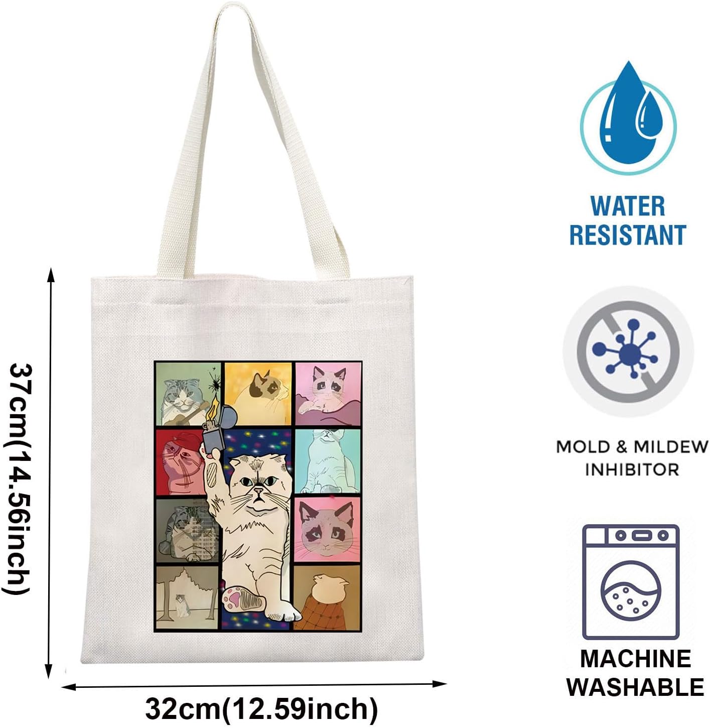 TOBGBE Bolsa de lona de viaje estética de música para cantante, cubierta de álbum, mercancía de regalo para los amantes de la música, Blanco sucio