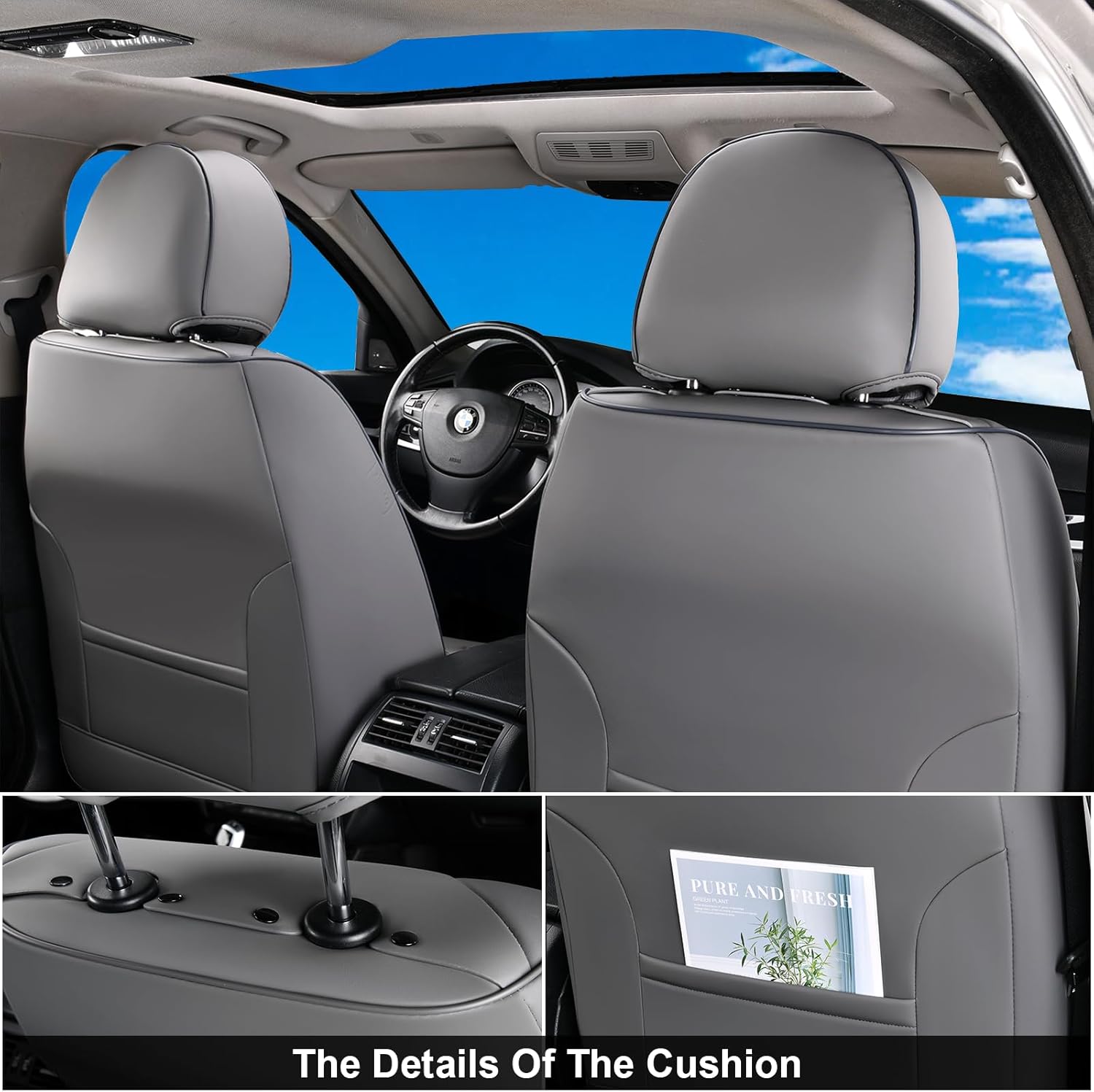 Coverado Fundas de asiento, juego completo de fundas de asiento de automóvil, fundas de asiento de automóvil, impermeables, fundas de asiento de