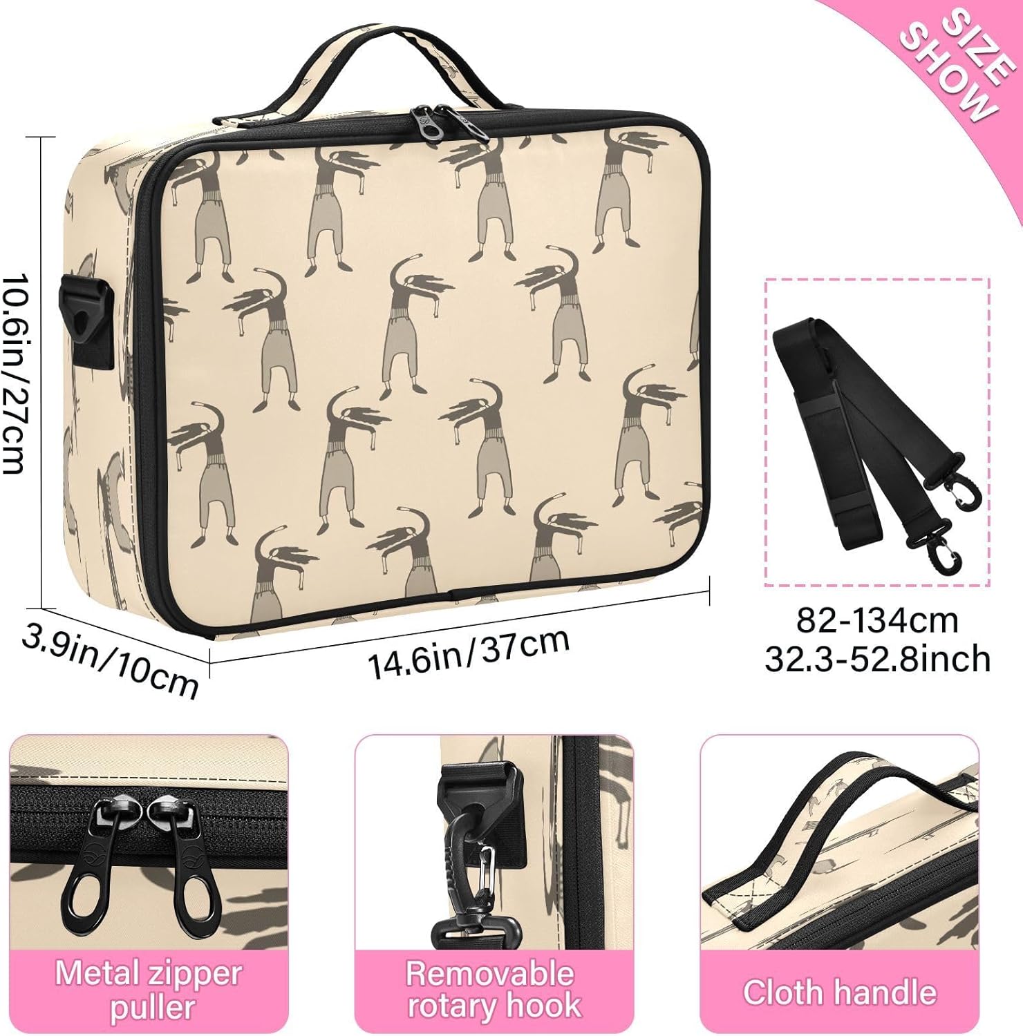 Girls Fashion Gray professional cosmetic travel case for toiletries women make up bag organizator makeup bags women bolso para guardar cosmeticos