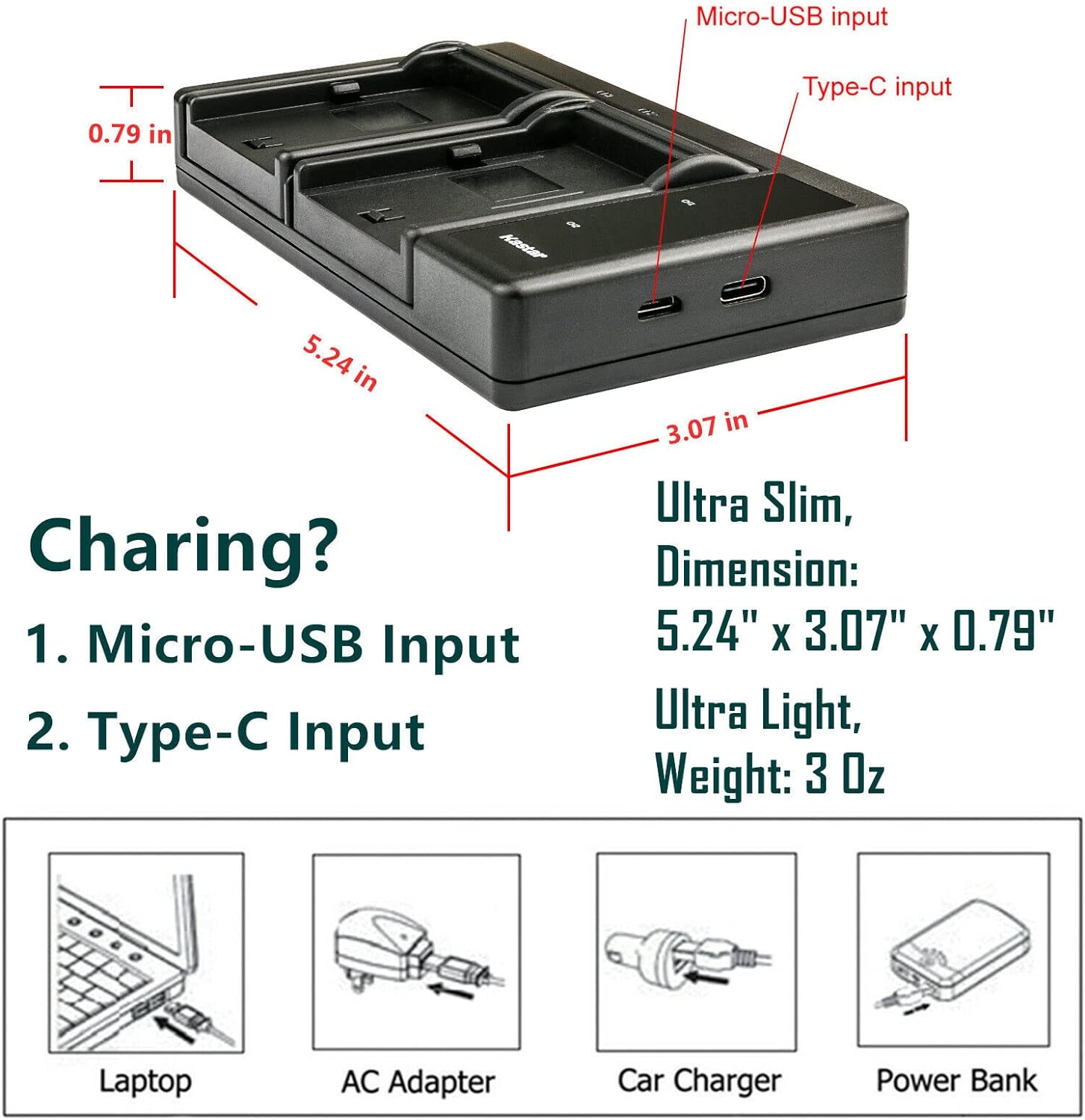 Kastar Paquete de 4 baterías EN-EL15c y cargador USB LTD2 de repuesto para batería Nikon EN-EL15 EN-EL15a EN-EL15b EN-EL15c, cargador MH-25 MH-25a