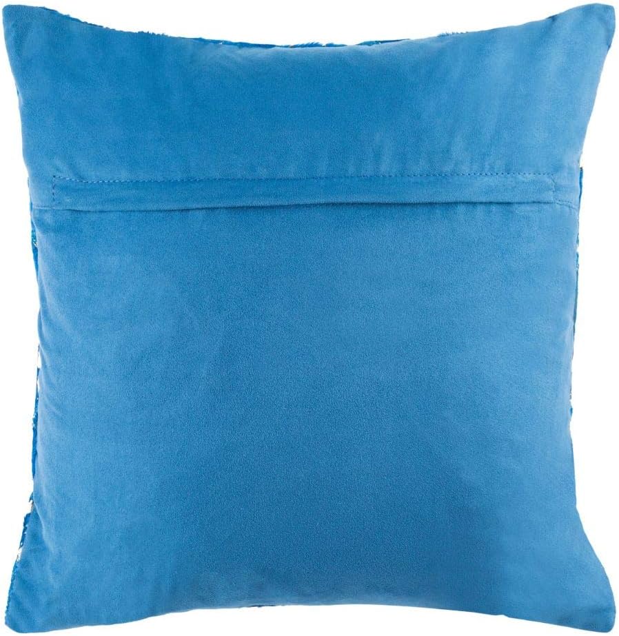 Safavieh Clairton – Almohada metálica de piel de vaca, color azulplateado