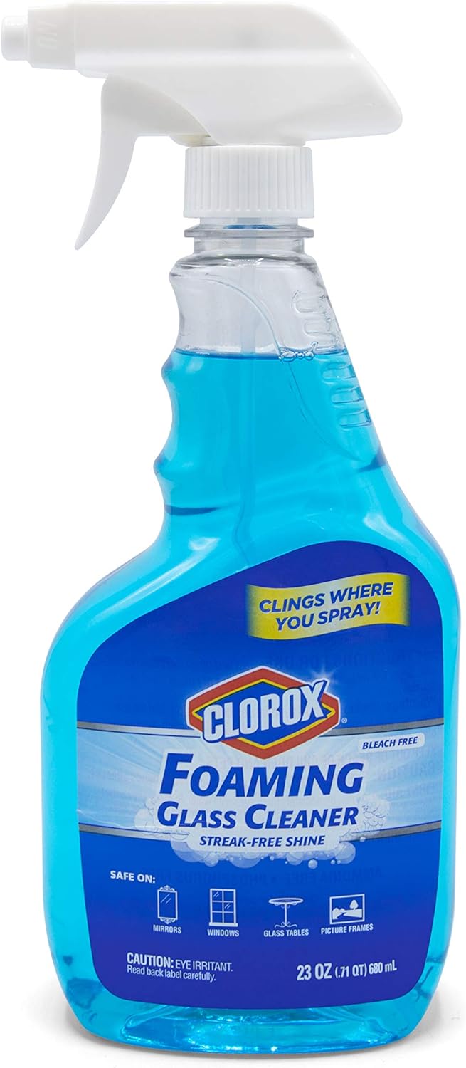 Clorox Spray limpiador de vidrio espumoso  Spray limpiador de ventanas y vidrios multiusos  Spray de limpieza de ventanas  Limpiador de vidrio