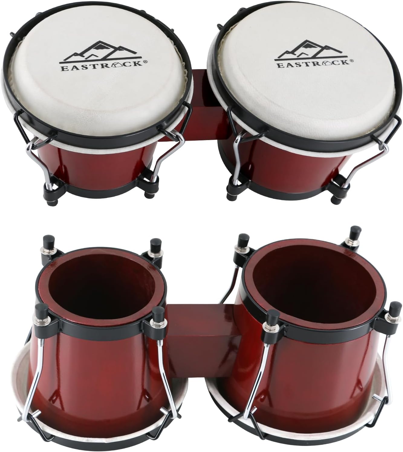 EASTROCK Bongo – Juego de bongos de 6 y 7 pulgadas para adultos, niños, principiantes, profesionales, instrumentos de percusión de madera y metal
