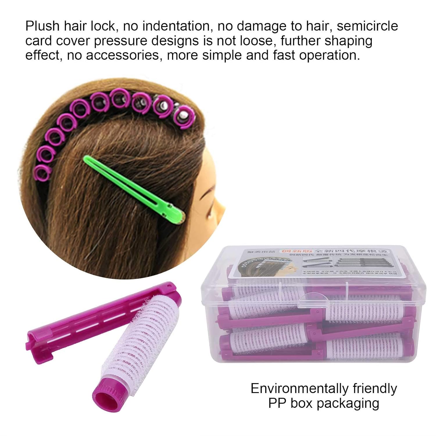 Uxsiya Juego de 20 rodillos para el cabello, varillas de permanente, esponjosas, rizadores de pelo, kit de herramientas de peluquería para niñas y
