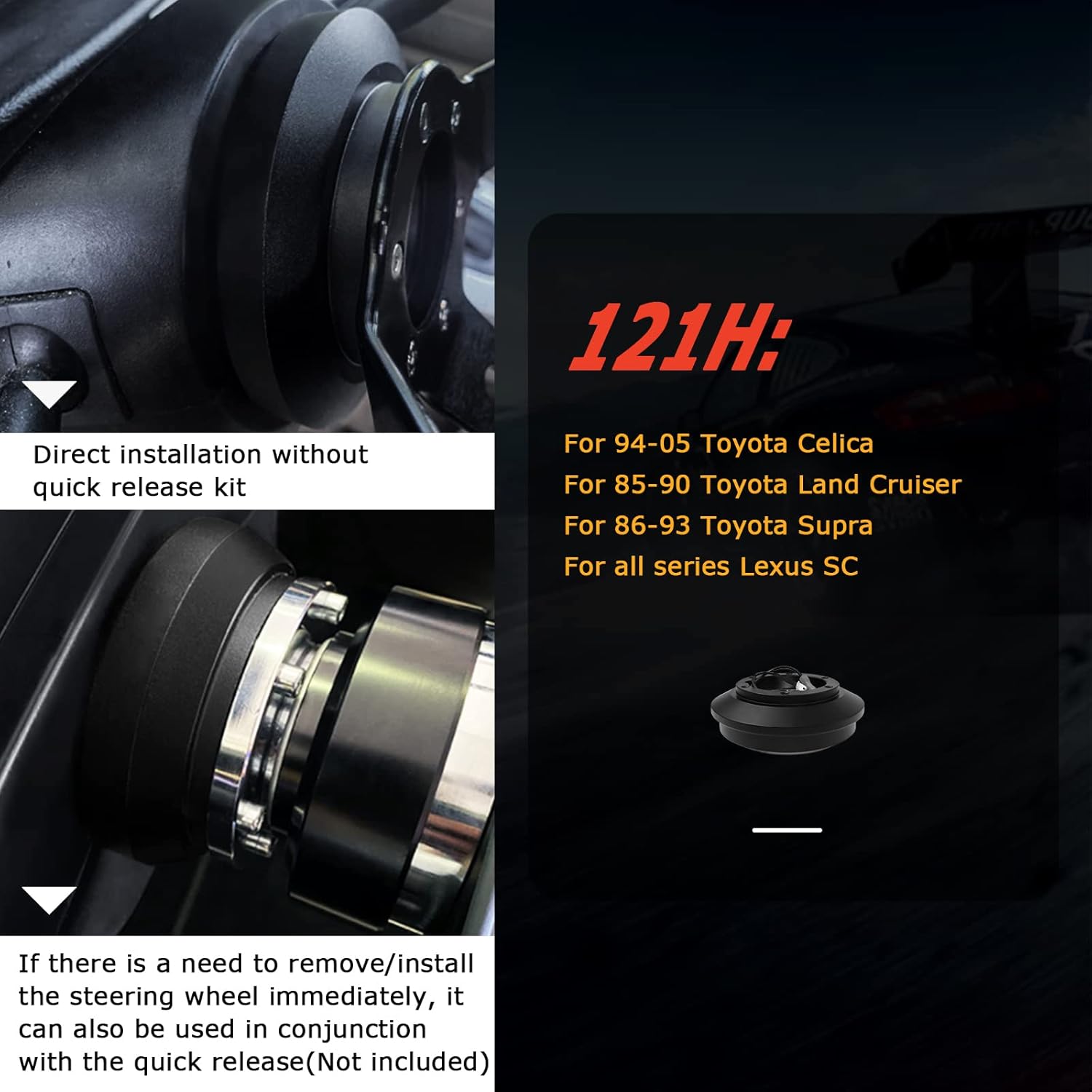 Adaptador de buje corto para volante, adaptador universal de cubo de 6 agujeros, kit para Toyota Celica Land Cruiser Toyota Supra Lexus SC 121H