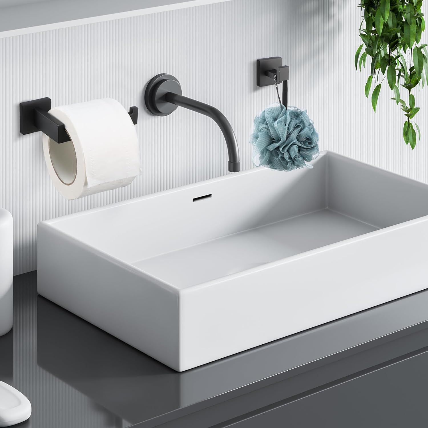 Juego de accesorios de baño, juego de barra de toalla de baño de 23.6 pulgadas, juego de accesorios de baño de acero inoxidable, toalleros para baño