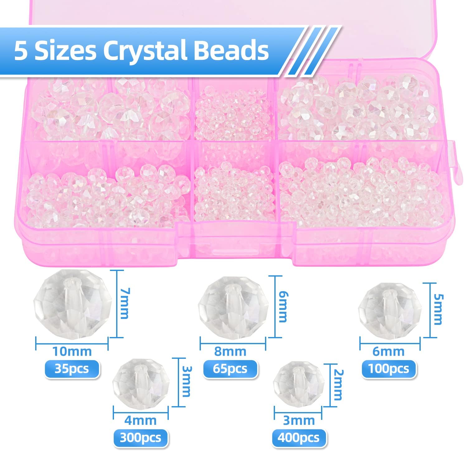 900 cuentas de cristal facetadas espaciadoras de cristal de bicona para hacer joyas, aretes, collares, pulseras, regalo artístico (0.1560.390.39