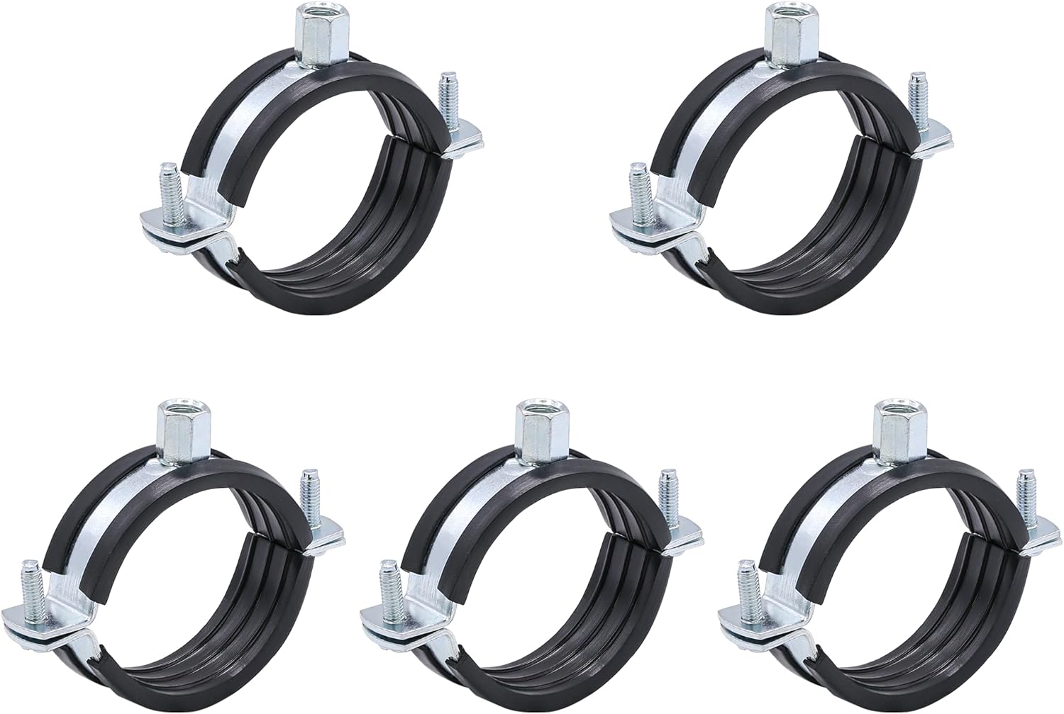 5 piezas de soporte de tubo de anillo dividido, resistente, ajustable, abrazadera de montaje en pared, soporte de tubería, identificación de 3