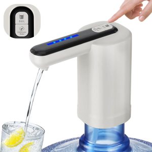 Calogy Dispensador de agua de doble bomba para botella de 5 galones, bombeo más rápido, 0.6L y dispensador continuo, automático, portátil, Calogy Dispensador de agua de doble bomba para botella de 5 galones, bombeo más rápido, 0.6L y dispensador continuo, automático, portátil,