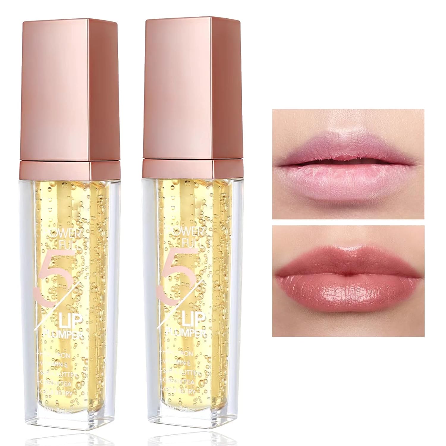 2P Lip Plumper Gloss, Hidratante Lip Plumping Lip Gloss, Productos nutritivos para el cuidado de los labios, para reducir líneas finas y suavizar