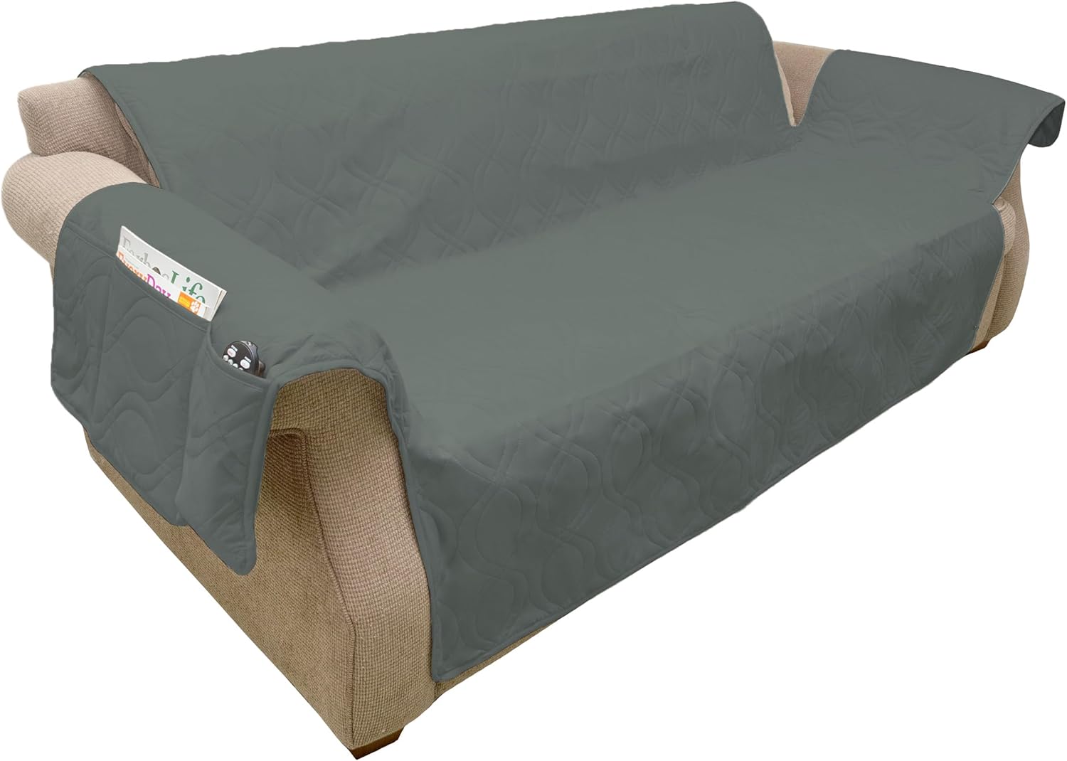 PETMAKER – Fundas protectoras de muebles para mascotas, fundas de sofá 100 % impermeables para perros o gatos, funda de sofá de 3 cojines para