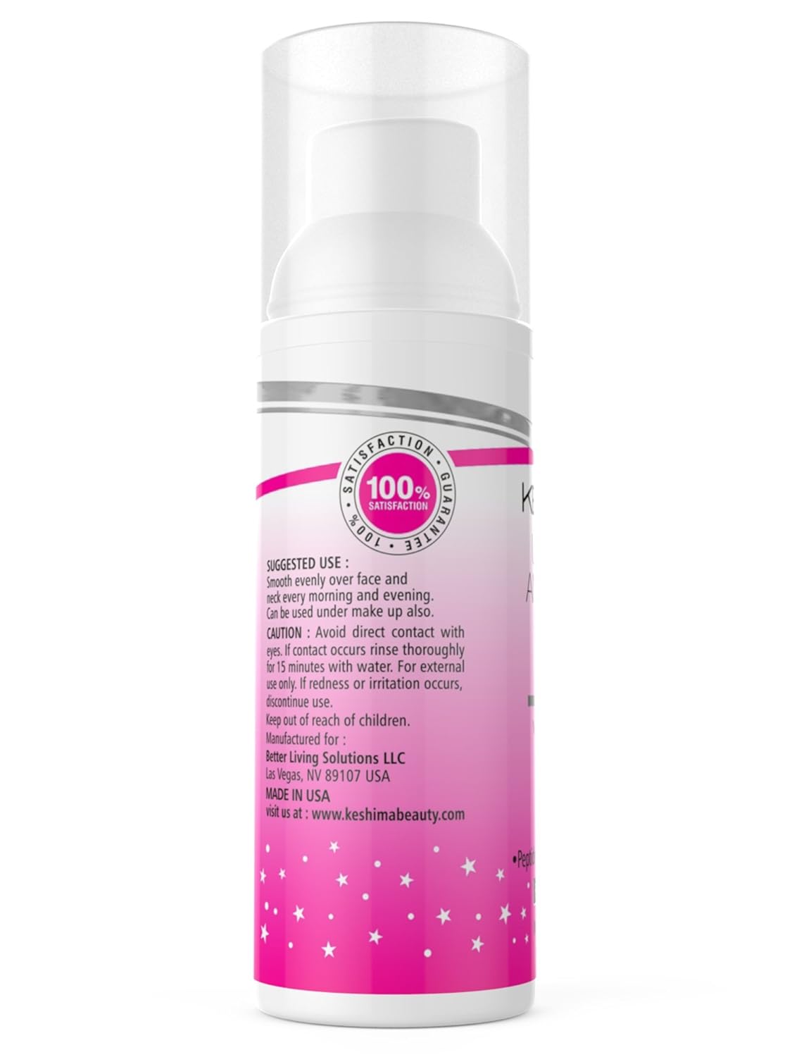 Crema reafirmante de rostro y cuello. Loción que estira las piel suelta y hundida. Para arrugas y líneas finas en formato de 2 onzas