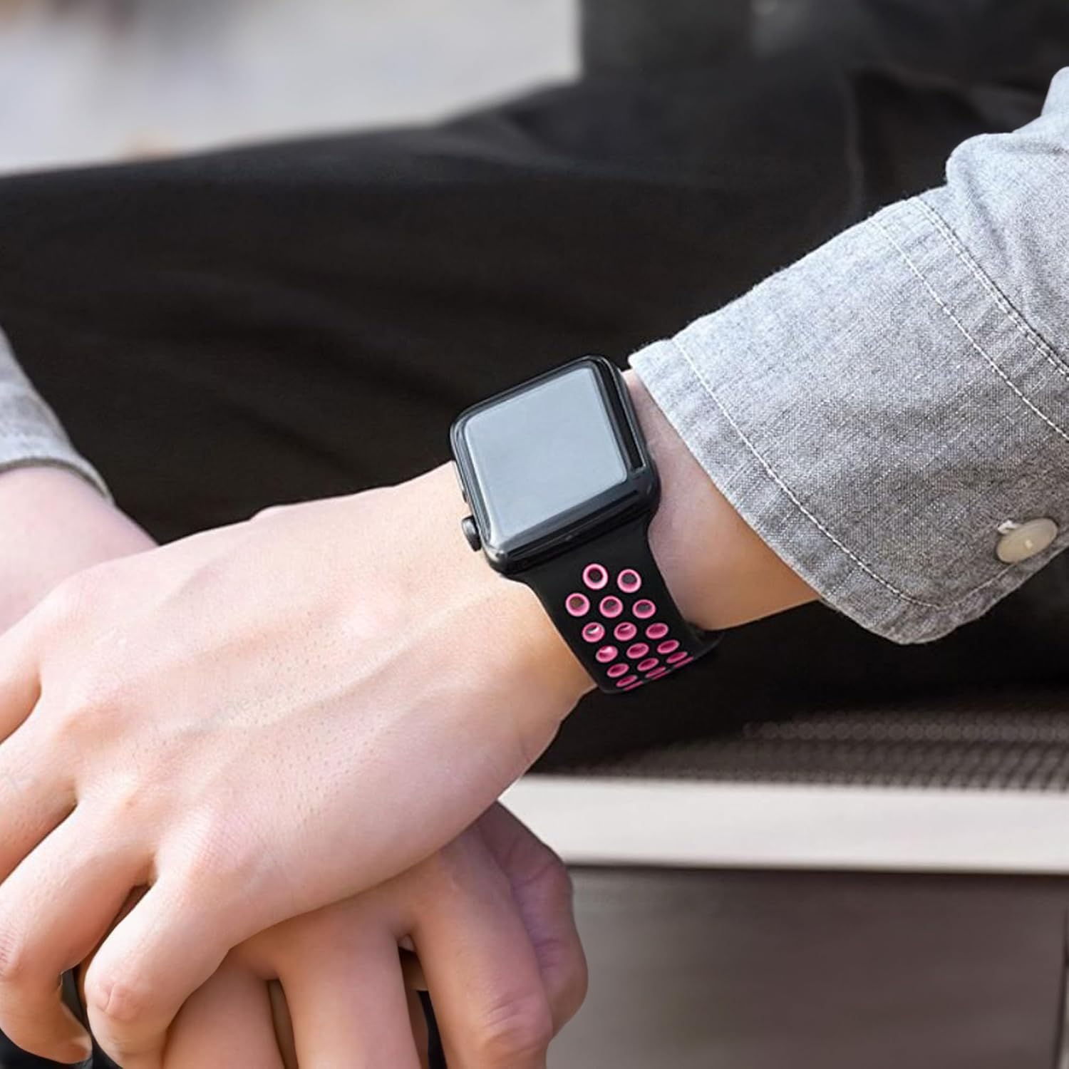 Correa de reloj deportiva compatible con Apple Watch Band de 1.496 in 1.575 in 1.614 in 1.654 in 1.732 in 1.772 in 1.929 in, correa de repuesto de
