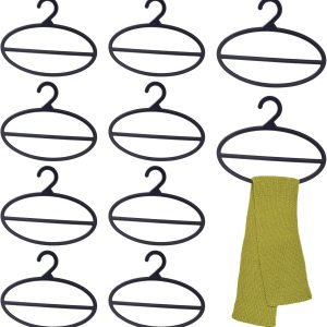 AHANDMAKER Paquete de 10 ganchos negros para bufandas, organizador de bufandas, para ahorrar espacio, colgador de bufanda de plástico, para tienda, AHANDMAKER Paquete de 10 ganchos negros para bufandas, organizador de bufandas, para ahorrar espacio, colgador de bufanda de plástico, para tienda,