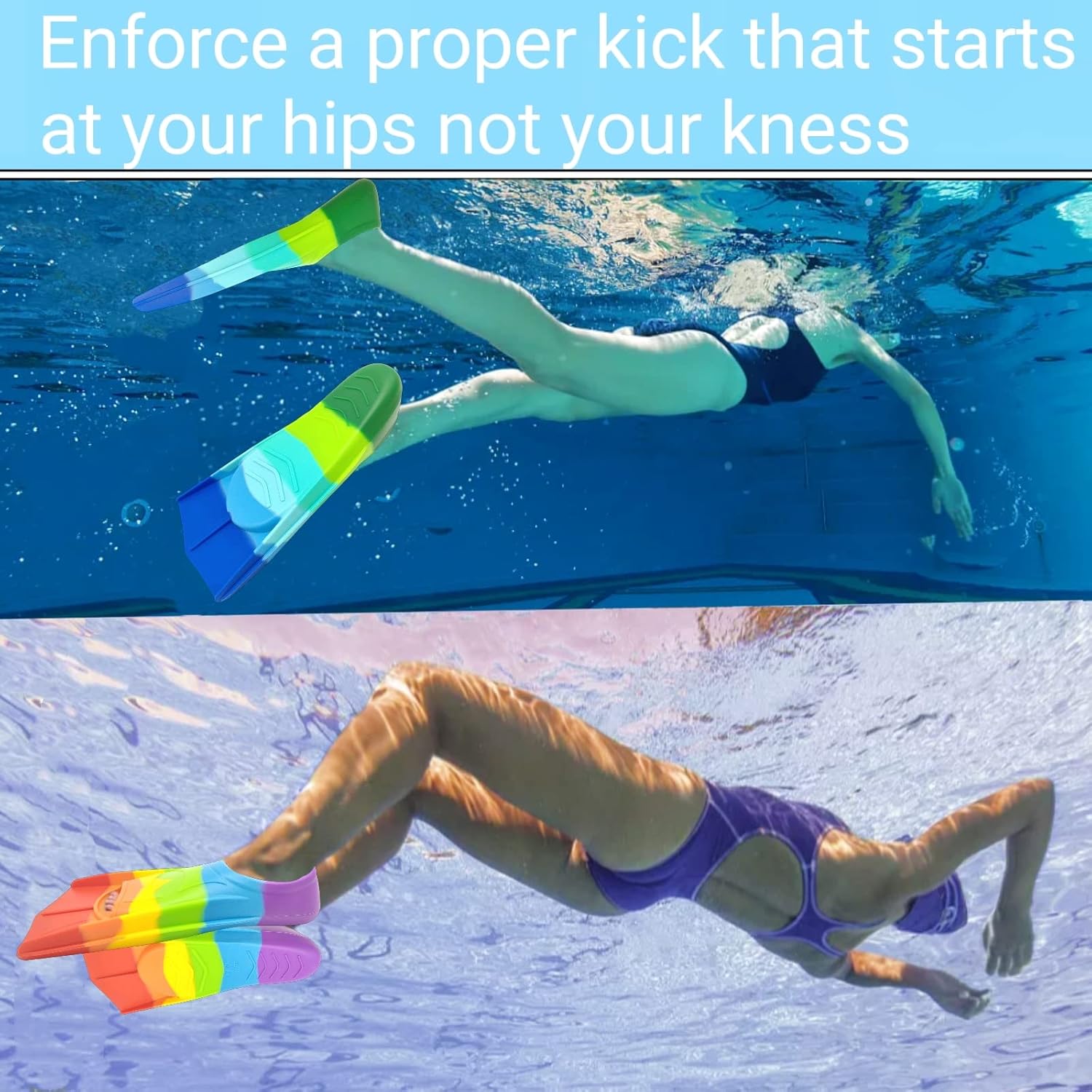 Gugmoy – Aletas de entrenamiento de natación de edición limitada, cómoda aleta de silicona para nadar y bucear, tamaño adecuado para principiantes,