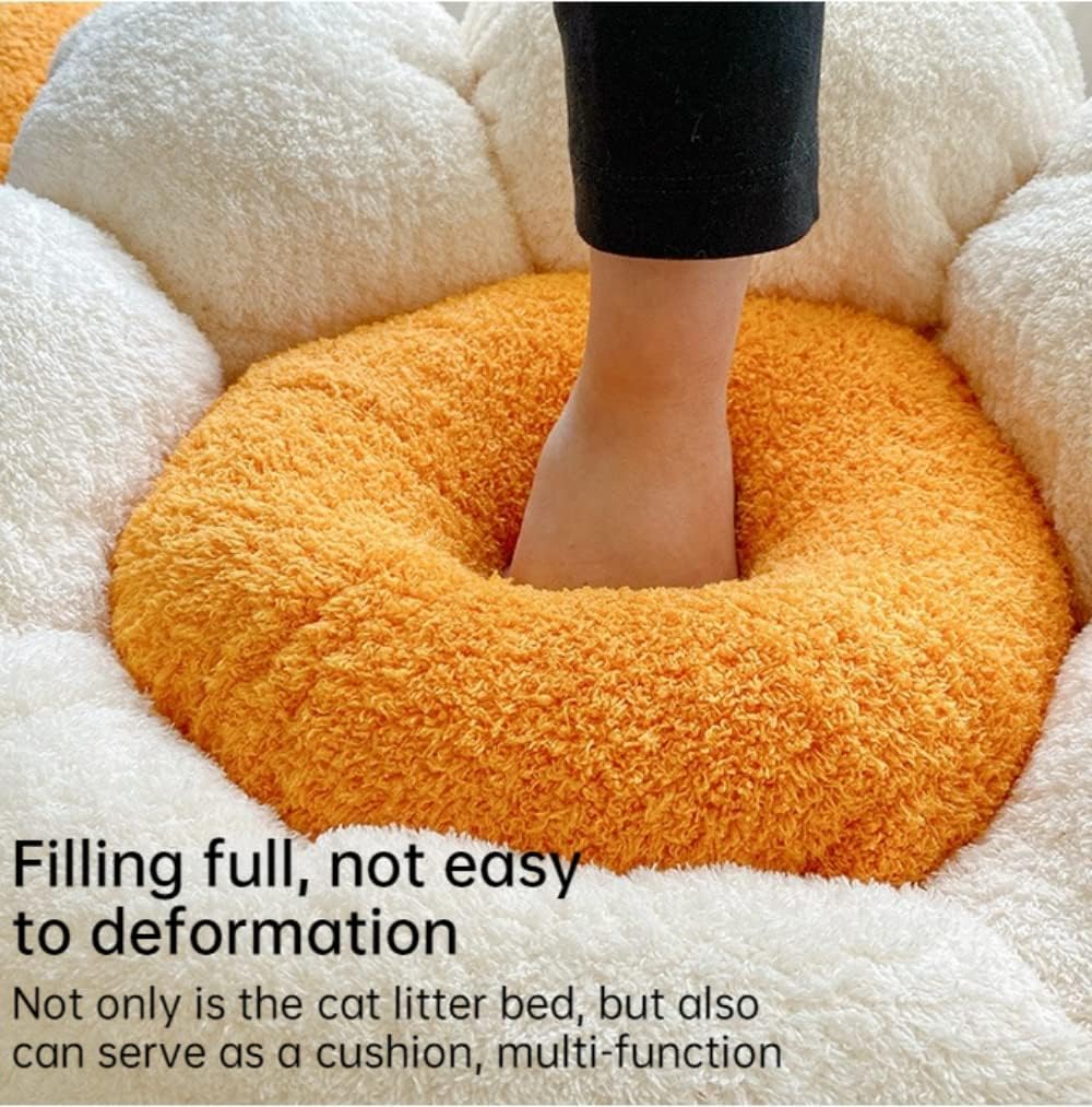 SSDHUA Sofá cama con forma de flor para gatos, lindo y cómodo, nido para gatos, grueso, antideslizante, suave, cama para mascotas, cojín