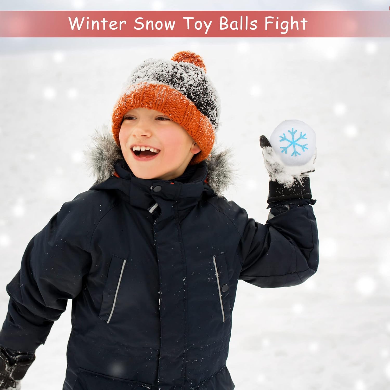 ELCOHO Paquete de 24 bolas de juguete de nieve de 2.8 pulgadas para niños, bolas de muñecos de nieve de felpa, bolas artificiales falsas con bolsa